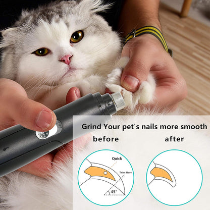 Dog Nail Grinder, Electric Pet Nail Trimmer, Rechargeable Low Noise Dog Nail File Painless Paws Grooming & Smoothing for Small Medium Dogs & Cats (Black)